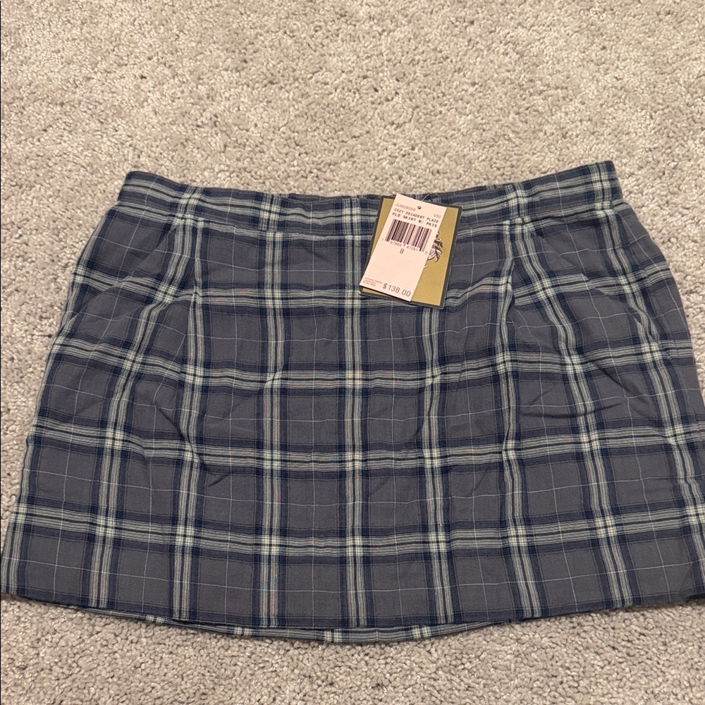 Juicy Couture Tartan Mini Skirt in Navy and Cream
